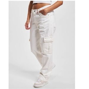 Levi's 94 Baggy Silvertab Loose Fit Straight Leg White Cargo Jeans NWT Size 30